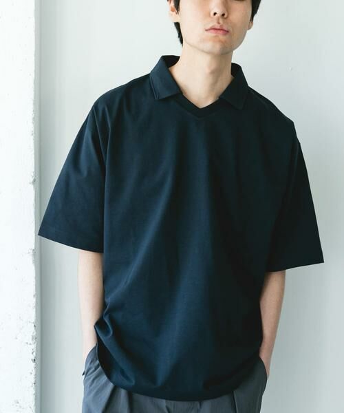 URBAN RESEARCH DOORS / アーバンリサーチ ドアーズ Tシャツ | 『吸水速乾/防シワ/抗ピリング/UVカット/イージーケア』DRYMIX Vネック ポロカラー ショートスリーブ Tシャツ | 詳細12