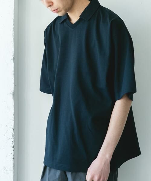 URBAN RESEARCH DOORS / アーバンリサーチ ドアーズ Tシャツ | 『吸水速乾/防シワ/抗ピリング/UVカット/イージーケア』DRYMIX Vネック ポロカラー ショートスリーブ Tシャツ | 詳細13