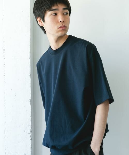 URBAN RESEARCH DOORS / アーバンリサーチ ドアーズ Tシャツ | 『吸水速乾/防シワ/抗ピリング/UVカット/イージーケア』DRYMIX クルーネック ショートスリーブ スウェットTシャツ（ネイビー）