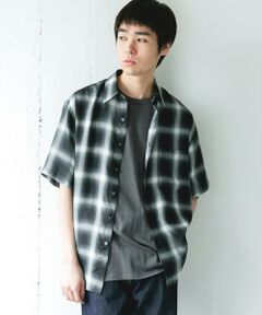 URBAN RESEARCH DOORS / アーバンリサーチ ドアーズ シャツ・ブラウス | オンブレチェック レギュラーカラーショートスリーブシャツ