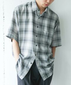 URBAN RESEARCH DOORS / アーバンリサーチ ドアーズ シャツ・ブラウス | オンブレチェック レギュラーカラーショートスリーブシャツ
