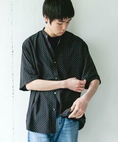 URBAN RESEARCH DOORS / アーバンリサーチ ドアーズ シャツ・ブラウス | バンドカラーショートスリーブ 総柄シャツ