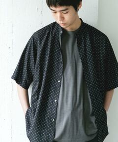 URBAN RESEARCH DOORS / アーバンリサーチ ドアーズ シャツ・ブラウス | バンドカラーショートスリーブ 総柄シャツ