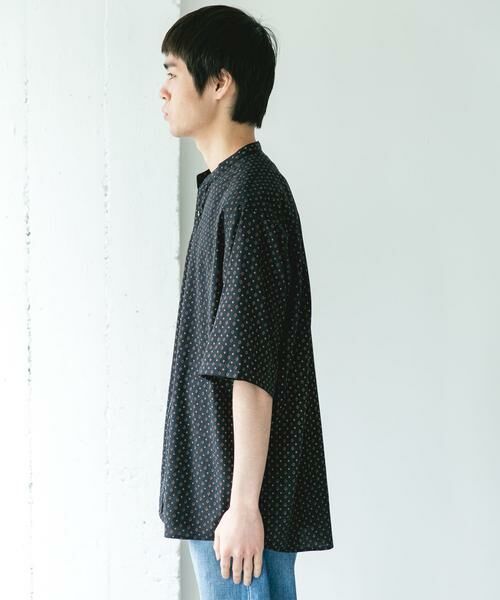 URBAN RESEARCH DOORS / アーバンリサーチ ドアーズ シャツ・ブラウス | バンドカラーショートスリーブ 総柄シャツ | 詳細20