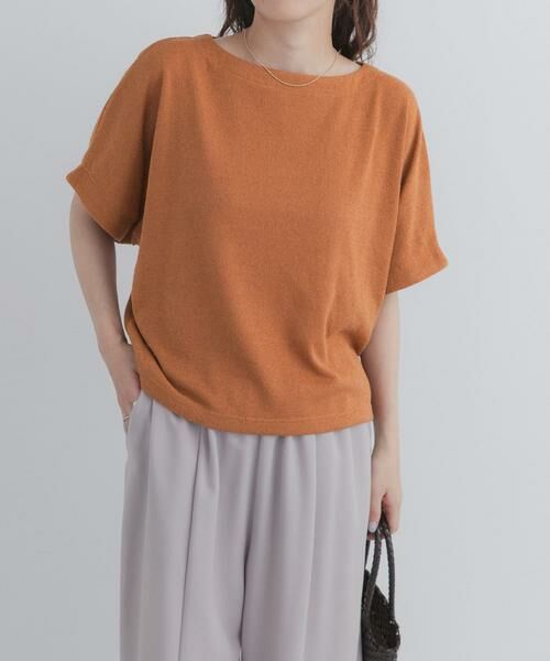 URBAN RESEARCH DOORS / アーバンリサーチ ドアーズ Tシャツ | ラフインレイ袖タックプルオーバー（キャメル）