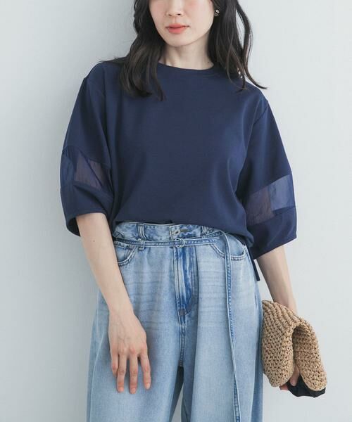 URBAN RESEARCH DOORS / アーバンリサーチ ドアーズ Tシャツ | 異素材ドッキングスリーブプルオーバー | 詳細13