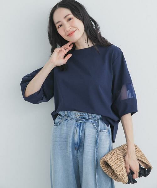 URBAN RESEARCH DOORS / アーバンリサーチ ドアーズ Tシャツ | 異素材ドッキングスリーブプルオーバー | 詳細14