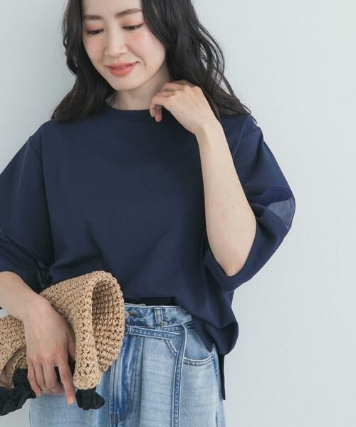 URBAN RESEARCH DOORS / アーバンリサーチ ドアーズ Tシャツ | 異素材ドッキングスリーブプルオーバー | 詳細17
