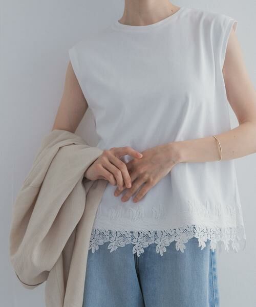 URBAN RESEARCH DOORS / アーバンリサーチ ドアーズ Tシャツ | 裾レースノースリーブプルオーバー | 詳細5