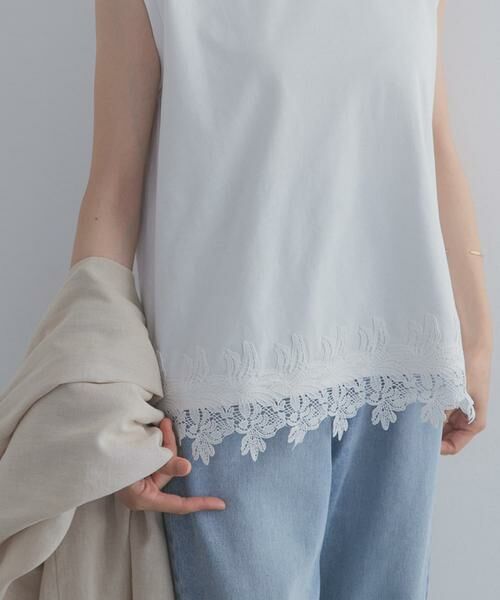 URBAN RESEARCH DOORS / アーバンリサーチ ドアーズ Tシャツ | 裾レースノースリーブプルオーバー | 詳細6