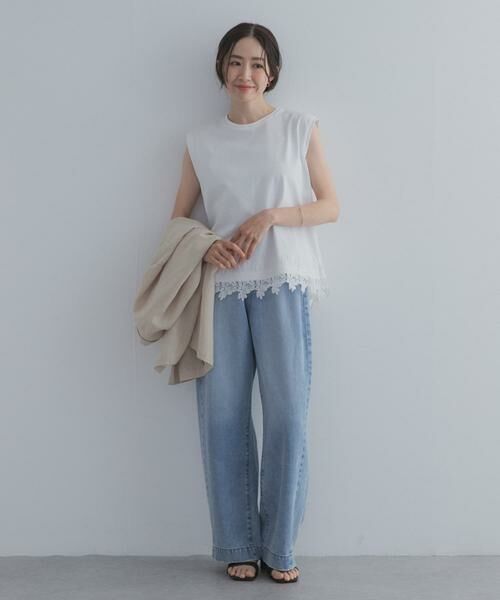 URBAN RESEARCH DOORS / アーバンリサーチ ドアーズ Tシャツ | 裾レースノースリーブプルオーバー | 詳細7