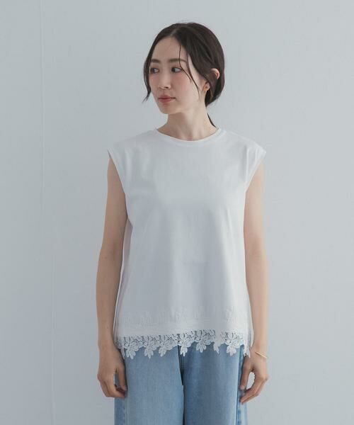 URBAN RESEARCH DOORS / アーバンリサーチ ドアーズ Tシャツ | 裾レースノースリーブプルオーバー | 詳細8