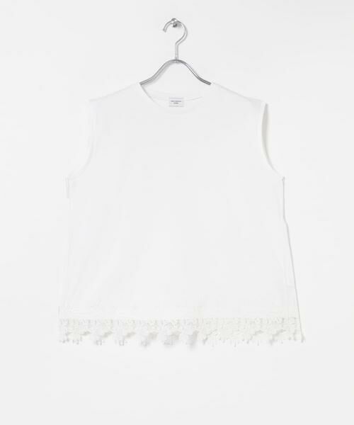URBAN RESEARCH DOORS / アーバンリサーチ ドアーズ Tシャツ | 裾レースノースリーブプルオーバー（オフホワイト）