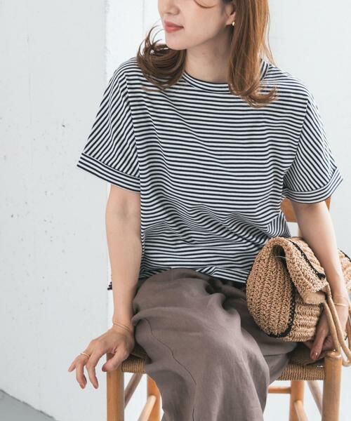 URBAN RESEARCH DOORS / アーバンリサーチ ドアーズ Tシャツ | 『UR TECH』コットンロールスリーブプルオーバー（ホワイト系その他）