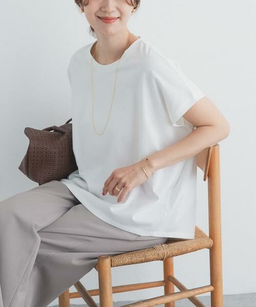 URBAN RESEARCH DOORS / アーバンリサーチ ドアーズ Tシャツ | 『UR TECH』汗染み防止ドルマンTシャツ（オフホワイト）
