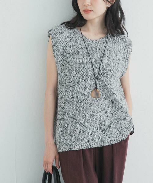 URBAN RESEARCH DOORS / アーバンリサーチ ドアーズ ニット・セーター | ブークレノースリーブニット（グレー系その他）