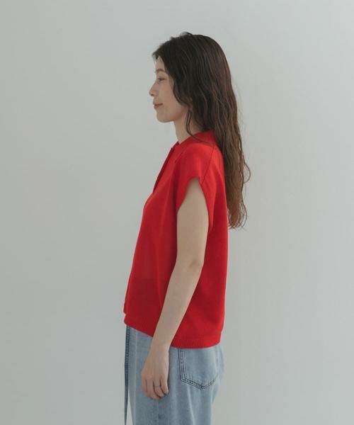 URBAN RESEARCH DOORS / アーバンリサーチ ドアーズ ニット・セーター | 『WEB限定』フレンチスリーブポロニット | 詳細9
