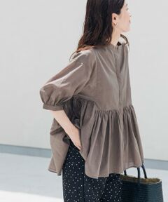 URBAN RESEARCH DOORS / アーバンリサーチ ドアーズ シャツ・ブラウス | 『UR TECH』コットン切替ギャザーブラウス