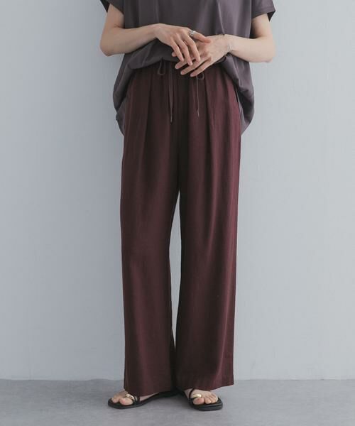 URBAN RESEARCH DOORS / アーバンリサーチ ドアーズ その他パンツ | リネンリヨセルイージーパンツ（ボルドー）