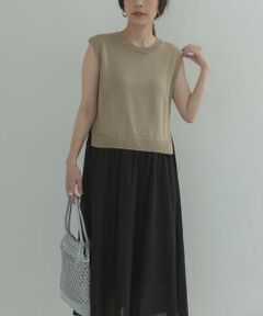 URBAN RESEARCH DOORS / アーバンリサーチ ドアーズ ワンピース | 『WEB限定』バイカラーニットドッキングワンピース