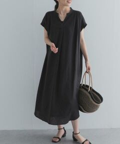 URBAN RESEARCH DOORS / アーバンリサーチ ドアーズ ワンピース | リネンレーヨンスキッパーフレンチワンピース