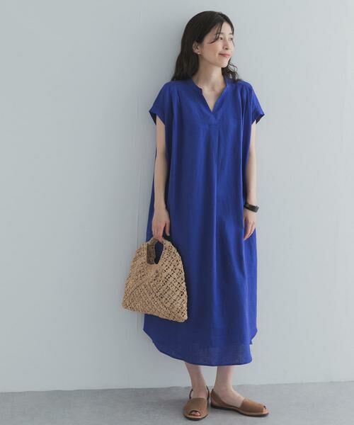 URBAN RESEARCH DOORS / アーバンリサーチ ドアーズ ワンピース | リネンレーヨンスキッパーフレンチワンピース | 詳細1