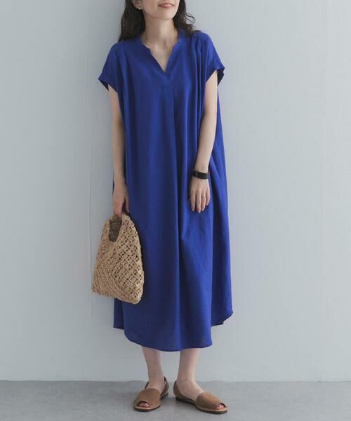 URBAN RESEARCH DOORS / アーバンリサーチ ドアーズ ワンピース | リネンレーヨンスキッパーフレンチワンピース | 詳細3