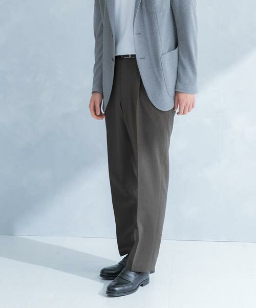 URBAN RESEARCH DOORS / アーバンリサーチ ドアーズ スラックス・ドレスパンツ | LIFE STYLE TAILOR　リネンライクコンフォータブル1タックパンツ | 詳細8