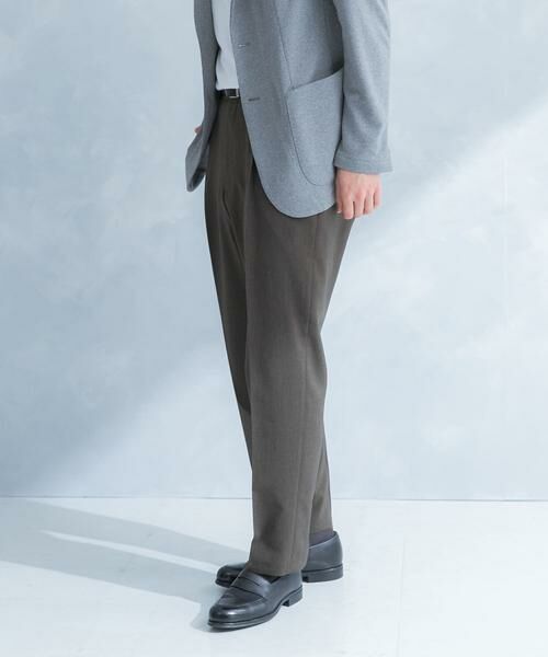 URBAN RESEARCH DOORS / アーバンリサーチ ドアーズ スラックス・ドレスパンツ | LIFE STYLE TAILOR　リネンライクコンフォータブル1タックパンツ | 詳細9