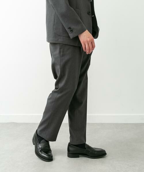 URBAN RESEARCH DOORS / アーバンリサーチ ドアーズ スラックス・ドレスパンツ | LIFE STYLE TAILOR　リネンライクコンフォータブル1タックパンツ（グレー）