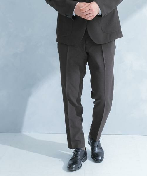 URBAN RESEARCH DOORS / アーバンリサーチ ドアーズ パンツ | LIFE STYLE TAILOR　リネンライク千鳥柄コンフォータブルパンツ（ブラウン）