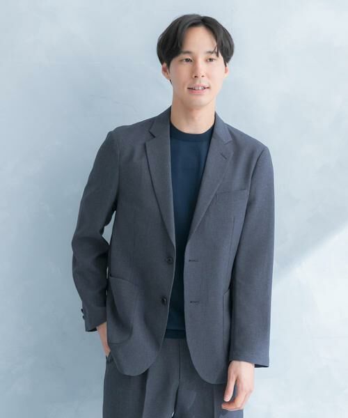 URBAN RESEARCH DOORS / アーバンリサーチ ドアーズ その他アウター | LIFE STYLE TAILOR　リネンライク千鳥柄コンフォータブルジャケット（グレー）