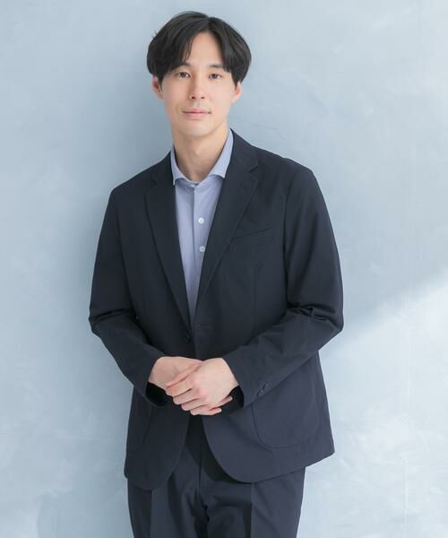 URBAN RESEARCH DOORS / アーバンリサーチ ドアーズ その他アウター | LIFE STYLE TAILOR シアサッカーストレッチジャケット(ネイビー)
