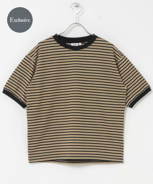 URBAN RESEARCH DOORS / アーバンリサーチ ドアーズ Tシャツ | 『別注』STAR&STRIPE×DOORS　MULTI RINGER T-SHIRTS2（ブラック系その他）