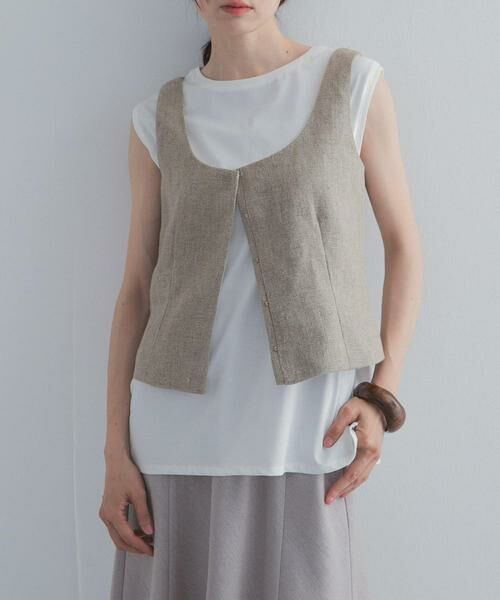 URBAN RESEARCH DOORS / アーバンリサーチ ドアーズ その他トップス | ARCHI　HEAVY LINEN CORSET（ベージュ）