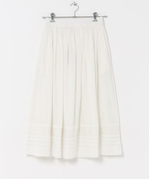 URBAN RESEARCH DOORS / アーバンリサーチ ドアーズ ロング・マキシ丈スカート | SOIL　COTTON VOILE LACE SKIRT（ホワイト）