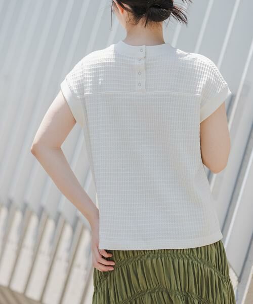 URBAN RESEARCH DOORS / アーバンリサーチ ドアーズ Tシャツ | FORK&SPOON　ワッフルバックボタンプルオーバー（アイボリー）