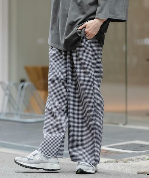 URBAN RESEARCH DOORS / アーバンリサーチ ドアーズ その他パンツ | FORK&SPOON　サッカーチェックパンツ（ブラック）
