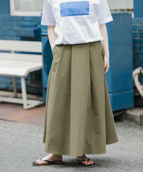 URBAN RESEARCH DOORS / アーバンリサーチ ドアーズ スカート | FORK&SPOON　タックフレアスカート（カーキ）