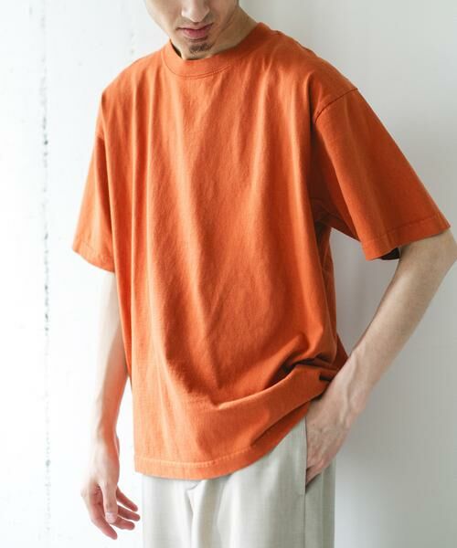 URBAN RESEARCH DOORS / アーバンリサーチ ドアーズ Tシャツ | MADE IN USA ガーメントダイ Tシャツ（オレンジ）