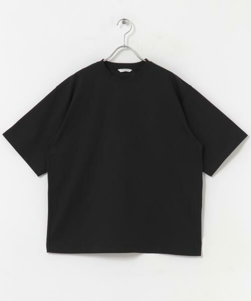 URBAN RESEARCH DOORS / アーバンリサーチ ドアーズ Tシャツ | Sorona ラウンドカラーショートスリーブTシャツ（ブラック）