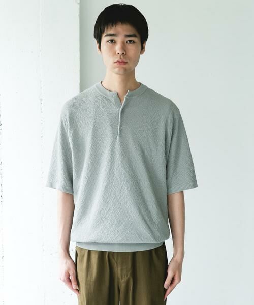 URBAN RESEARCH DOORS / アーバンリサーチ ドアーズ ニット・セーター | 『吸水速乾/防シワ/イージーケア/UVカット』DRYMIX カノコ ショートスリーブヘンリーネックニット | 詳細20