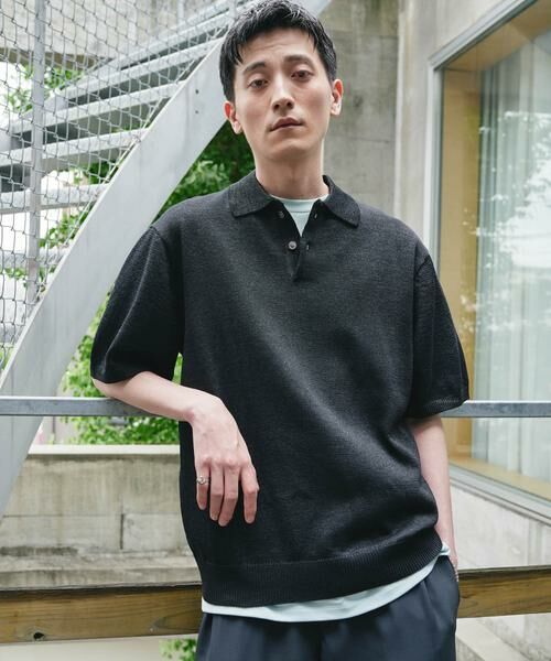 URBAN RESEARCH DOORS / アーバンリサーチ ドアーズ ニット・セーター | 『洗濯可/UVカット』『URTECH』Aircare ショートスリーブニットポロ | 詳細1