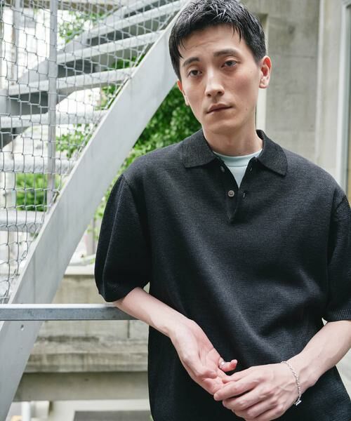 URBAN RESEARCH DOORS / アーバンリサーチ ドアーズ ニット・セーター | 『洗濯可/UVカット』『URTECH』Aircare ショートスリーブニットポロ | 詳細2