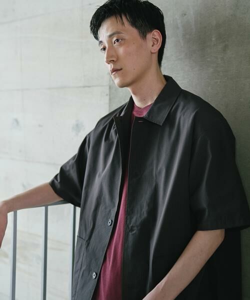 URBAN RESEARCH DOORS / アーバンリサーチ ドアーズ シャツ・ブラウス | 『速乾/イージーケア/UVカット』『URTECH』Aircare ショートスリーブシャツジャケット（ネイビー）