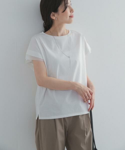 URBAN RESEARCH DOORS / アーバンリサーチ ドアーズ Tシャツ | シルケットコットンシアードッキングプルオーバー（オフホワイト）