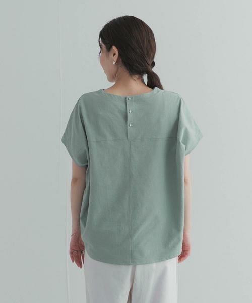 URBAN RESEARCH DOORS / アーバンリサーチ ドアーズ Tシャツ | リネンタッチBACKボタンプルオーバー | 詳細10