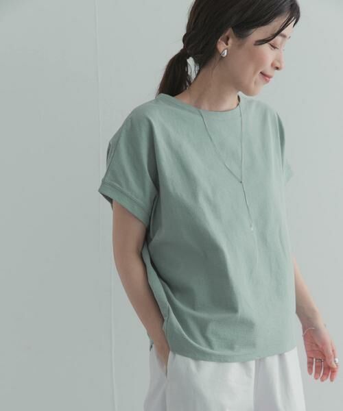 URBAN RESEARCH DOORS / アーバンリサーチ ドアーズ Tシャツ | リネンタッチBACKボタンプルオーバー | 詳細2