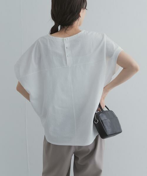 URBAN RESEARCH DOORS / アーバンリサーチ ドアーズ Tシャツ | リネンタッチBACKボタンプルオーバー（オフホワイト）