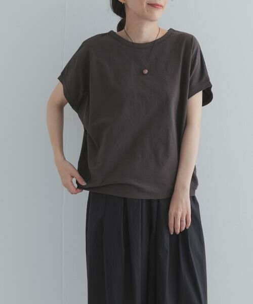 URBAN RESEARCH DOORS / アーバンリサーチ ドアーズ Tシャツ | リネンタッチBACKボタンプルオーバー（チャコールグレー）